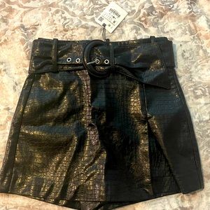 Zara faux leather skort